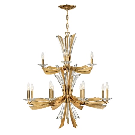 Fredrick Ramond Vida 12 Light 34" Wide Abstract Chandelier Burnished Gold