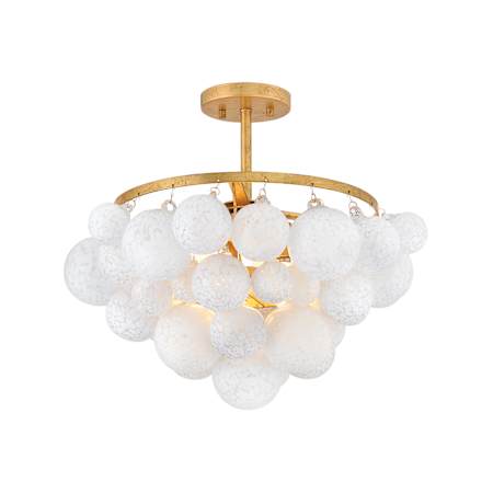 Fredrick Ramond Marabel 4 Light 21" Wide Semi-flush Ceiling Fixture Distressed Brass