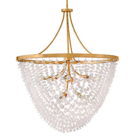 Fredrick Ramond Myra 9 Light 35" Wide Crystal Pendant Distressed Brass