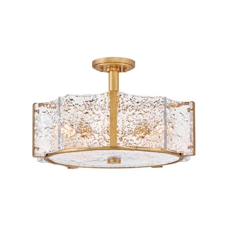 Fredrick Ramond Florian 5 Light 21" Wide Semi-flush Ceiling Fixture Distressed Brass