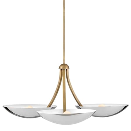Fredrick Ramond Glenn 3 Light 36" Wide Chandelier Heritage Brass / Chrome