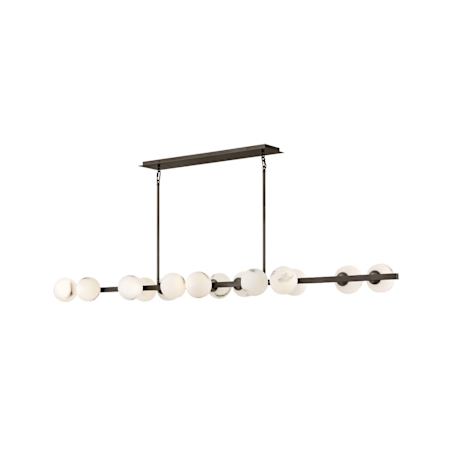 Fredrick Ramond Selene 14 Light 74" Wide Linear Chandelier Black Oxide