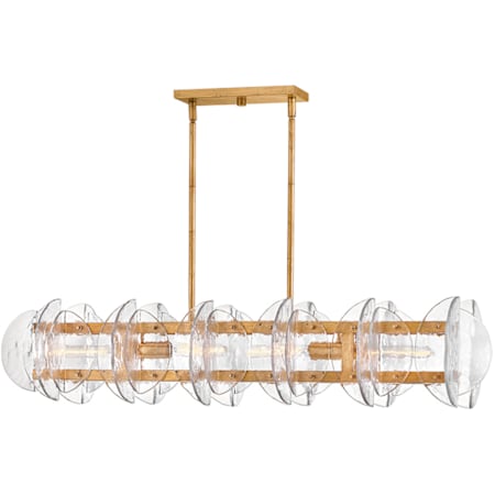 Fredrick Ramond Seraphina 4 Light 48" Wide LED Linear Chandelier Distressed Brass
