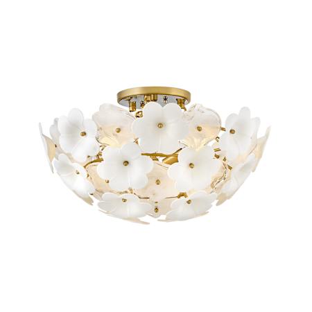 Fredrick Ramond Marianne 3 Light 21" Wide Semi-flush Bowl Ceiling Fixture Deluxe Gold