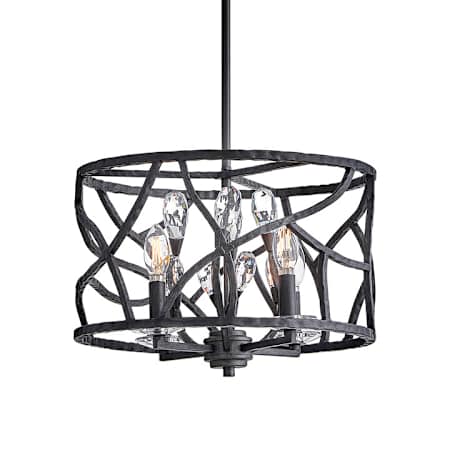 Fredrick Ramond Eve 4 Light 16" Wide LED Crystal Pendant Brushed Graphite
