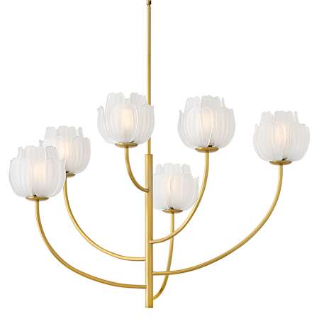 Fredrick Ramond Fantine 6 Light 32" Wide Chandelier Unlacquered Brass