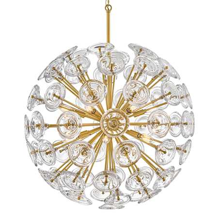 Fredrick Ramond Maya 12 Light 30" Wide Abstract Globe Chandelier Unlacquered Brass