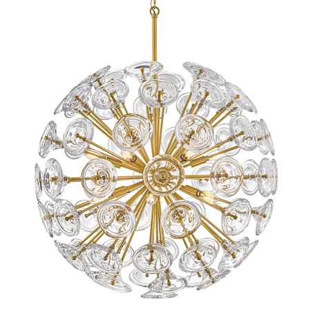Fredrick Ramond Maya 12 Light 30" Wide Abstract Globe Chandelier Unlacquered Brass