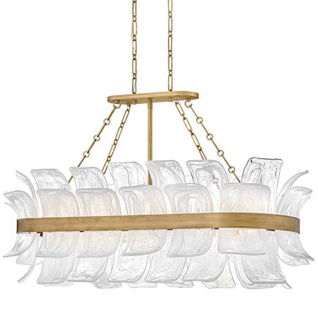 Fredrick Ramond Fleur 10 Light 48" Wide Linear Chandelier Burnished Gold