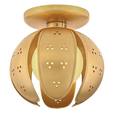 Fredrick Ramond Anthos 9" Wide LED Semi-Flush Globe Ceiling Fixture Unlacquered Brass
