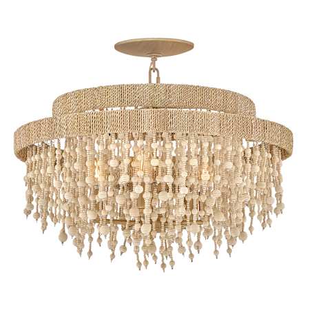 Fredrick Ramond Freya 5 Light 23" Wide Semi-Flush Ceiling Fixture Burnished Gold
