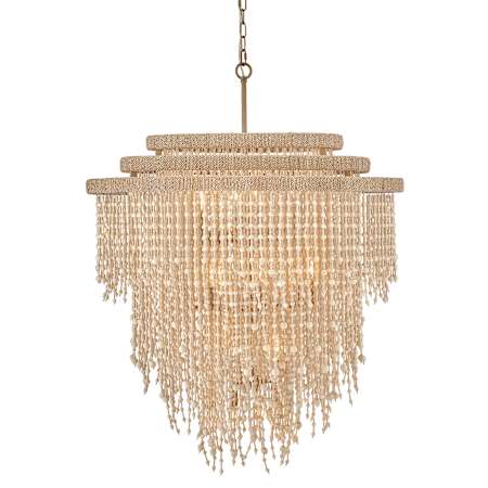 Fredrick Ramond Freya 17 Light 37" Wide Beaded Waterfall Chandelier Burnished Gold