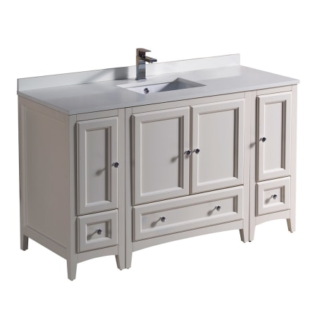 Fresca Oxford 54" Free Standing Vanity Set with Wood Cabinet, Quartz Vanity Top, and Single Undermount Sink Antique White