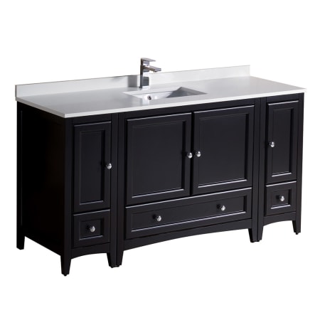 Fresca Oxford 60" Free Standing Vanity Set with Wood Cabinet, Quartz Vanity Top, and Single Undermount Sink Espresso