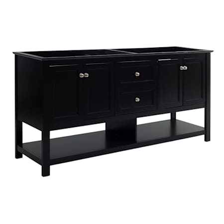 Fresca Manchester 72" Double Free Standing Vanity Cabinet - Less Vanity Top Black