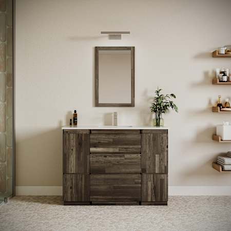 Fresca Formosa 48" Free Standing Single Basin Vanity Set with Cabinet and Quartz Vanity Top Acacia Wood / Countertop White