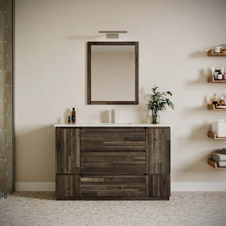 Fresca Formosa 54" Free Standing Single Basin Vanity Set with Cabinet and Quartz Vanity Top Acacia Wood / Countertop White