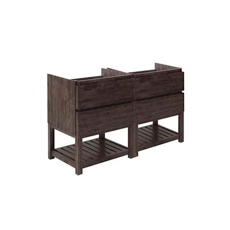 Fresca Formosa 58" Double Free Standing Vanity Cabinet - Less Vanity Top Acacia Wood