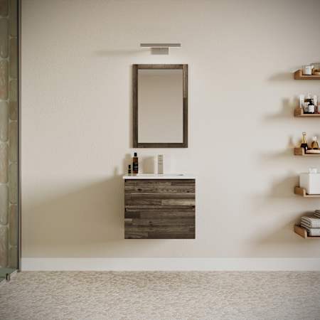 Fresca Formosa 24" Wall Mounted Single Basin Vanity Set with Cabinet and Quartz Vanity Top Acacia Wood / Countertop White