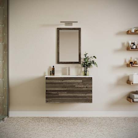 Fresca Formosa 36" Wall Mounted Single Basin Vanity Set with Cabinet and Quartz Vanity Top Acacia Wood / Countertop White