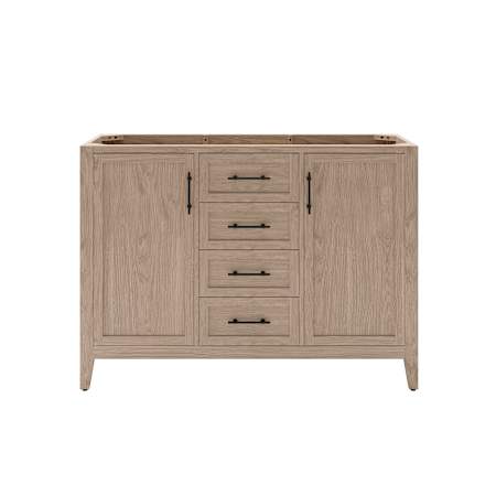 Fresca Silas 48" Single Free Standing Vanity Cabinet Only - Less Vanity Top Vanilla Oak