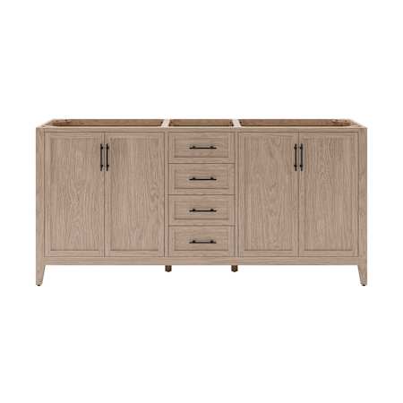 Fresca Silas 72" Double Free Standing Vanity Cabinet Only - Less Vanity Top Vanilla Oak