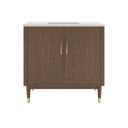 Fresca Sawyer 36" Free Standing Single Basin Vanity Set with Cabinet and Quartz Vanity Top Mocha Birch