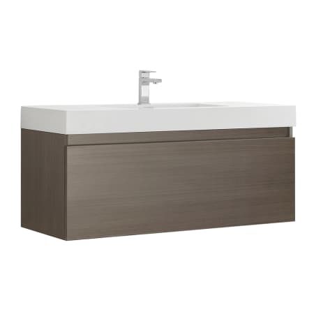 Fresca Mezzo 48" Wall Mounted Single Basin Vanity Set with Wood Cabinet and Stone Vanity Top Gray Oak