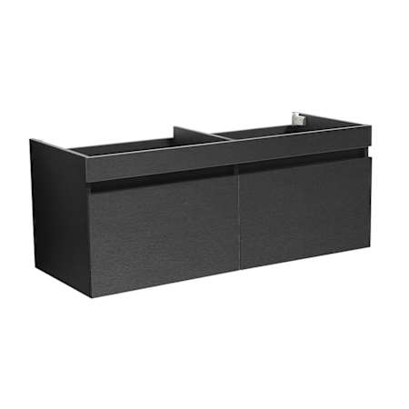 Fresca Mezzo 60" Double Wall Mounted Vanity Cabinet - Less Vanity Top Black