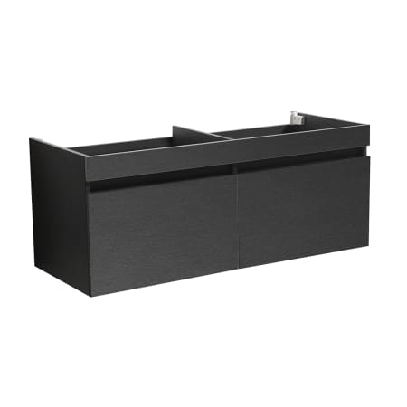 Fresca Mezzo 59" Double Wall Mounted MDF Vanity Cabinet Only with Two Drawers - Less Vanity Top Black
