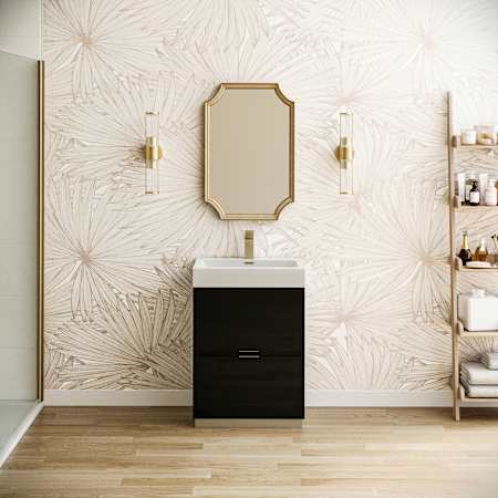Fresca Valencia 24" Free Standing Single Basin Vanity Set with Cabinet and Acrylic Vanity Top Dark Slate Gray