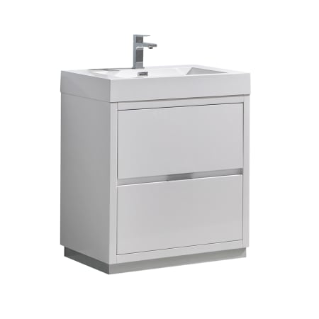 Fresca Valencia 30" Single Vanity Set with Wood Cabinet and Acrylic Vanity Top Glossy White