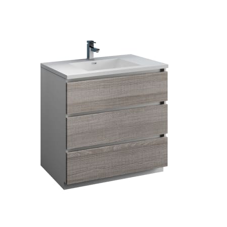 Fresca Lazzaro 36" Free Standing Single Basin Vanity Set with MDF Cabinet and Acrylic Vanity Top Ash Gray