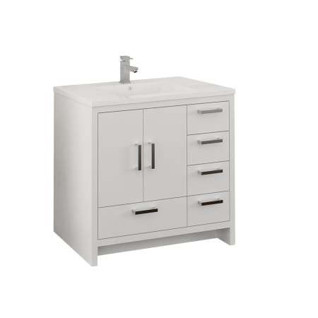 Fresca Imperia 36" Free Standing Single Basin Vanity Set with MDF Cabinet and Acrylic Vanity Top Glossy White