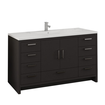 Fresca Imperia 60" Free Standing Single Basin Vanity Set with MDF Cabinet and Acrylic Vanity Top Dark Gray Oak