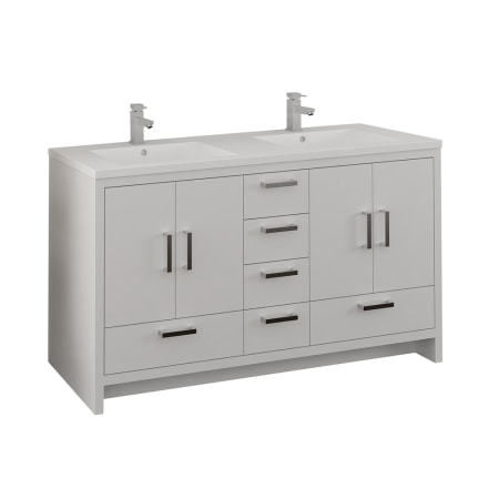 Fresca Imperia 60" Free Standing Double Basin Vanity Set with MDF Cabinet and Acrylic Vanity Top Glossy White