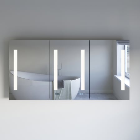 Fresca Tiempo 59" x 29-1/2" Lighted Frameless Triple Door Medicine Cabinet Silver