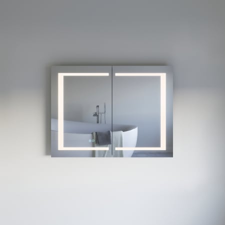 Fresca Spazio 39-5/16" x 29-1/2" Lighted Frameless Double Door Medicine Cabinet Silver
