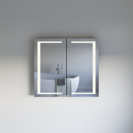 Fresca Spazio 39-5/16" x 35-3/8" Lighted Frameless Double Door Medicine Cabinet Silver