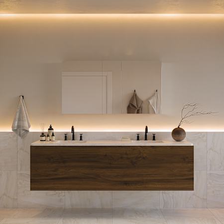 Fresca Senza 49" x 26" Frameless Triple Door Medicine Cabinet Mirror
