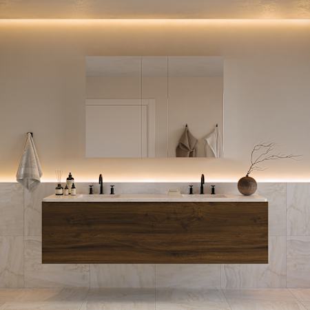 Fresca Senza 49" x 36" Frameless Triple Door Medicine Cabinet Mirror