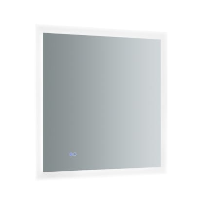 Fresca Angelo 30" W x 30" H Contemporary Square Framed Bathroom Wall Mirror with Light Mirror
