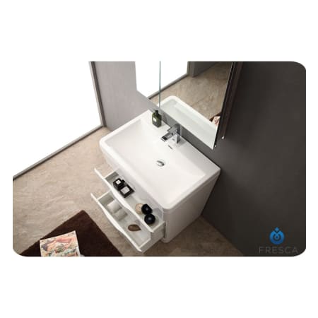 Fresca-FVN8532-Open Top View Shot in Glossy White