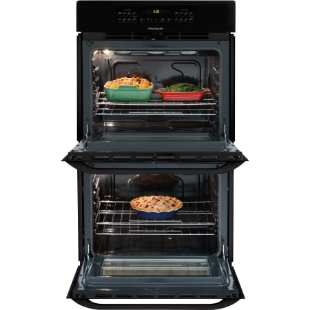 Black with Open Double Ovens