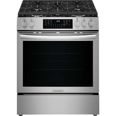 Frigidaire Gallery 30 Inch Wide 5.1 Cu. Ft. Free Standing Gas Range with Total Convection System and Temperature Probe Stainless Steel