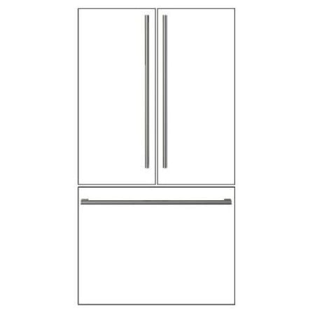 Fulgor Milano Handle Kit for Distinto 700 Series 36" French Door Refrigerator Stainless Steel