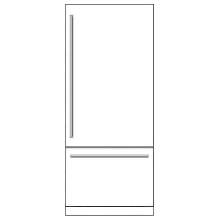 Fulgor Milano Handle Kit for Distinto 700 Series 36" Refrigerator Stainless Steel
