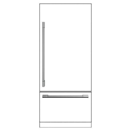 Fulgor Milano Professional Handle Kit for Sofia 600 Series 36" Refrigerator Stainless Steel