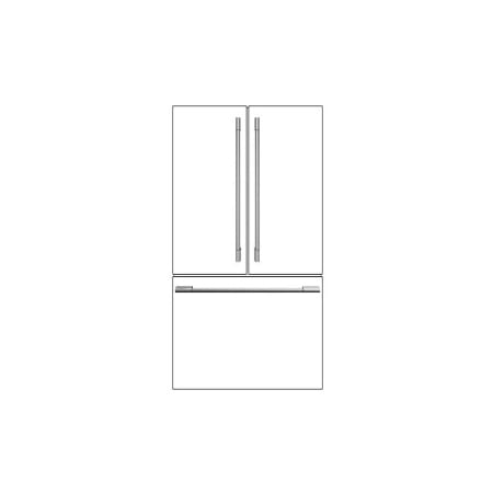 Fulgor Milano 36 Inch French Door Handle Kit Stainless Steel