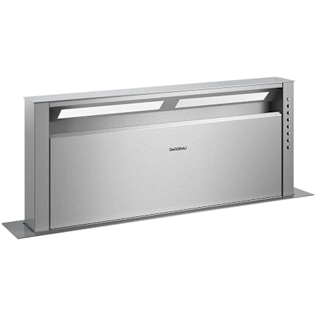 Finish: Gaggenau 400 Series 36 Inch Wide Island Range Hood with 3 Speeds and Push Button Controls Stainless Steel